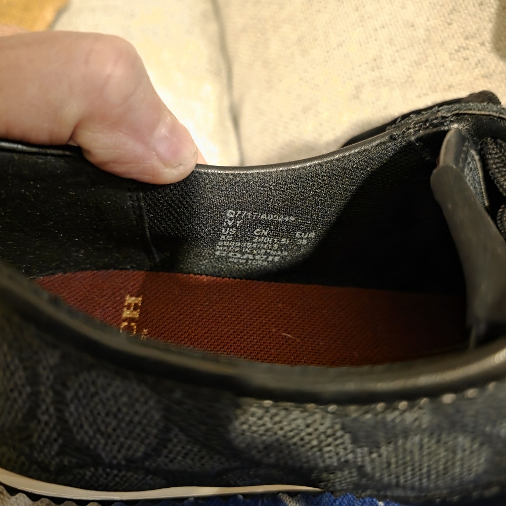 Coach Signature Ivy Leather Sneakers in black monogram pattern with suede toe - Picture 6 of 7